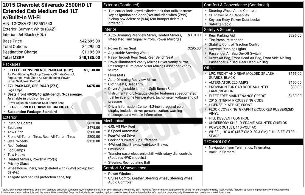 used 2015 Chevrolet Silverado 2500 car, priced at $15,998