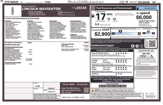 new 2026 Lincoln Navigator car, priced at $112,815