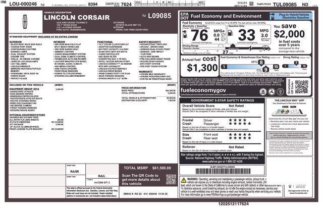 new 2026 Lincoln Corsair car, priced at $54,353