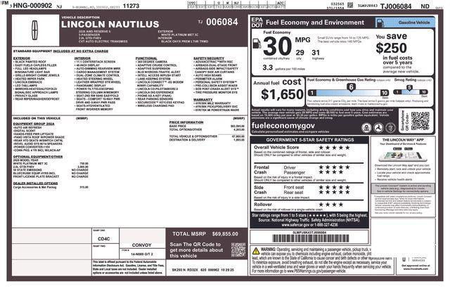 new 2026 Lincoln Nautilus car, priced at $67,759