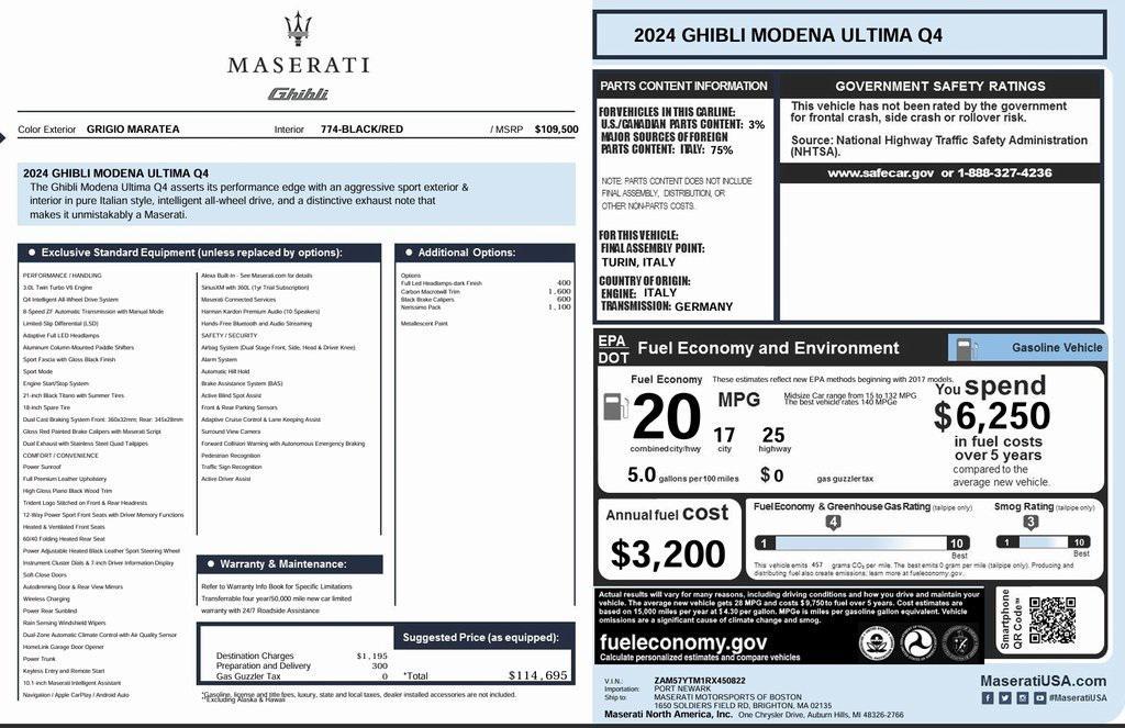 new 2024 Maserati Ghibli car