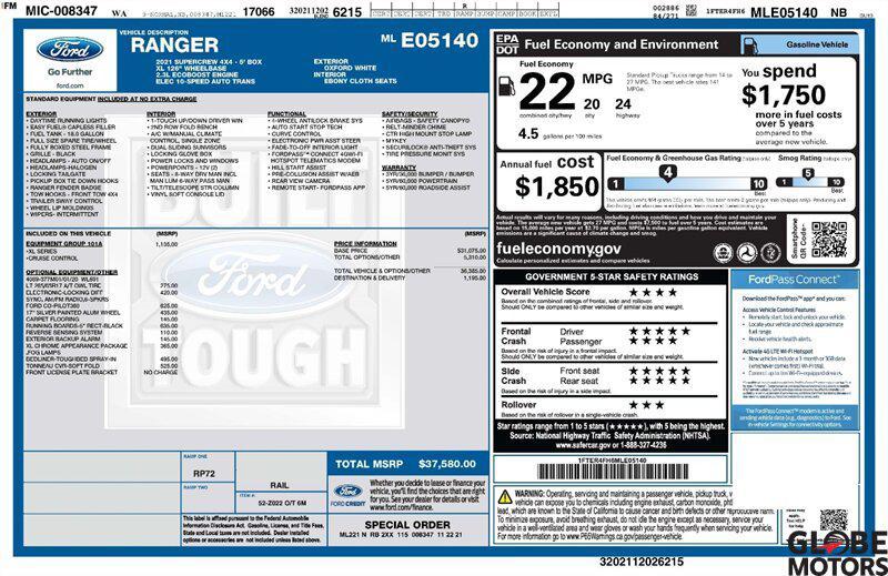used 2021 Ford Ranger car, priced at $23,855