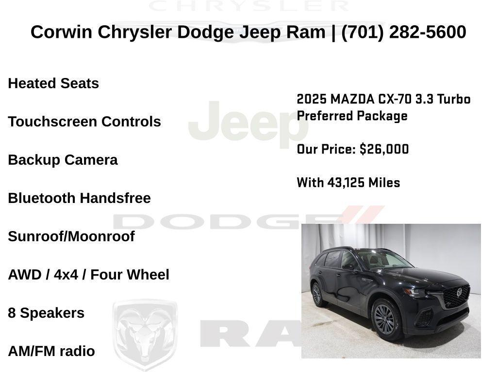 used 2025 Mazda CX-70 car, priced at $26,500