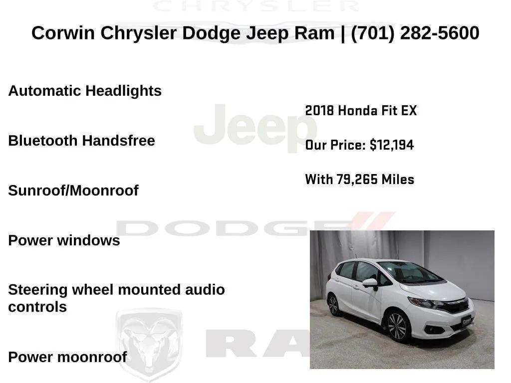 used 2018 Honda Fit car, priced at $12,694