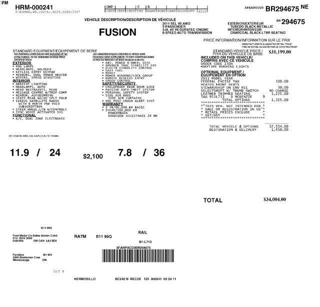 used 2011 Ford Fusion car, priced at $5,200