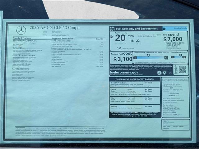 new 2026 Mercedes-Benz AMG GLE 53 car, priced at $101,275