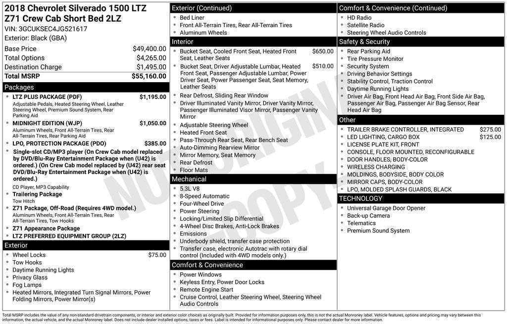 used 2018 Chevrolet Silverado 1500 car, priced at $38,425