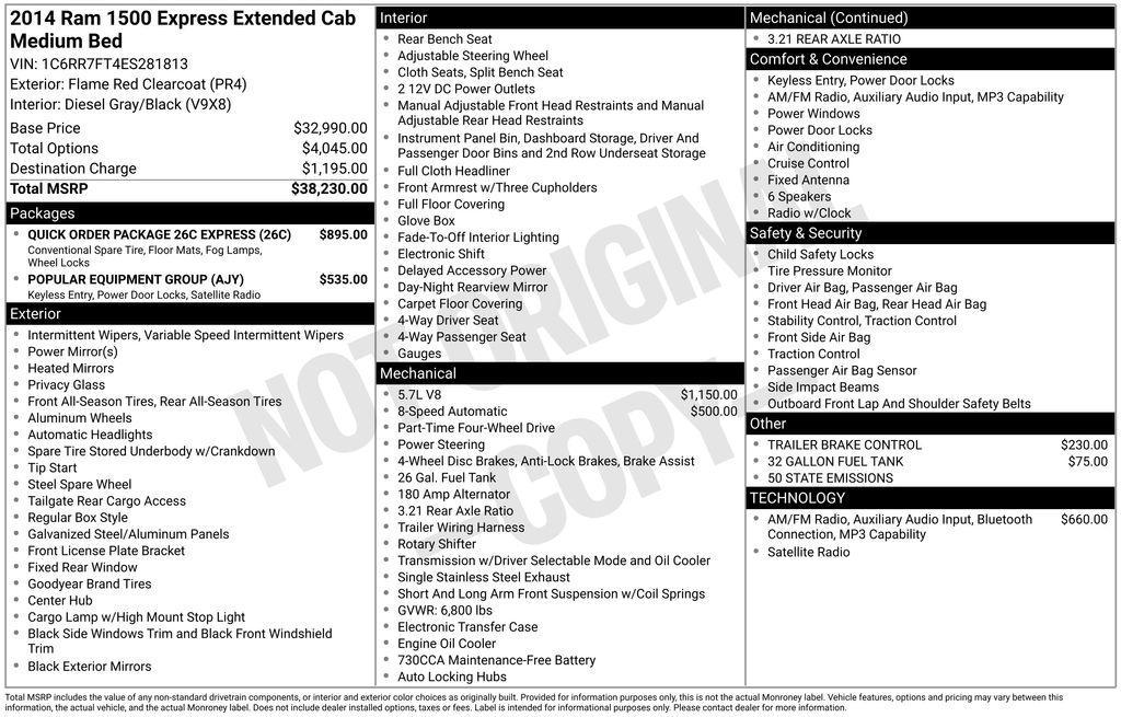 used 2014 Ram 1500 car, priced at $19,250