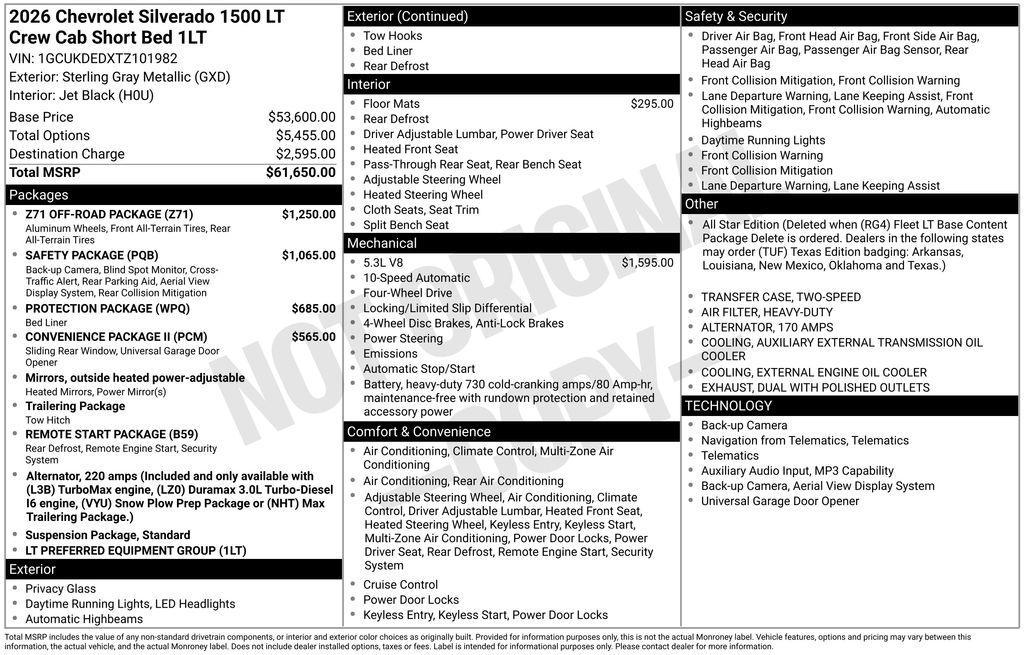 new 2026 Chevrolet Silverado 1500 car, priced at $49,756