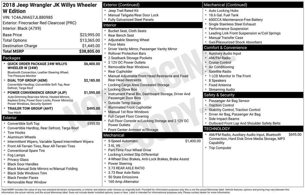 used 2018 Jeep Wrangler JK car, priced at $16,688
