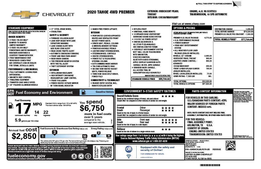 used 2020 Chevrolet Tahoe car, priced at $29,997