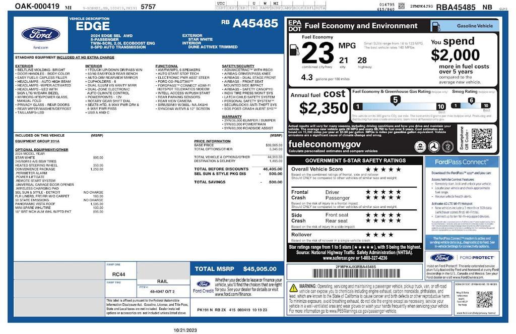 used 2024 Ford Edge car, priced at $30,866