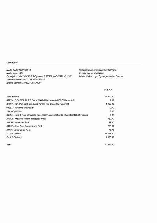 used 2026 Jaguar F-PACE car, priced at $60,243