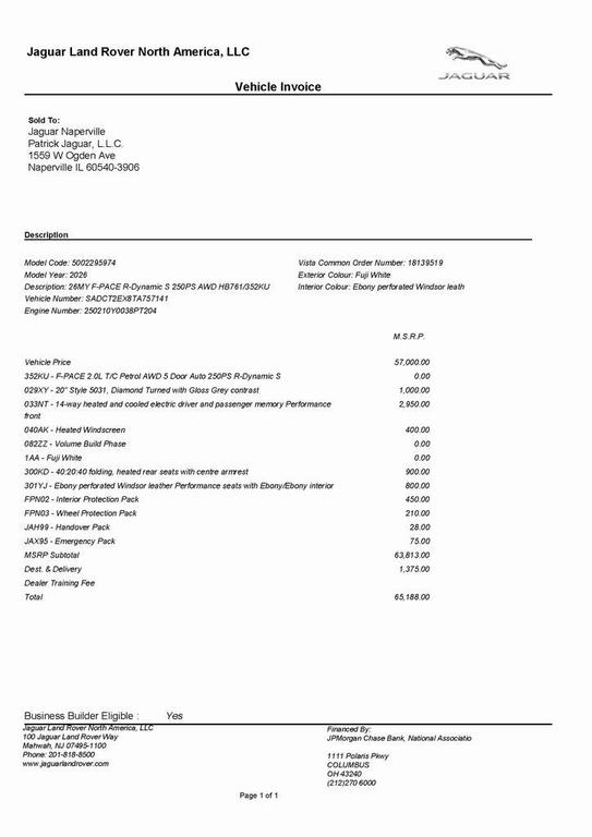 used 2026 Jaguar F-PACE car, priced at $53,995