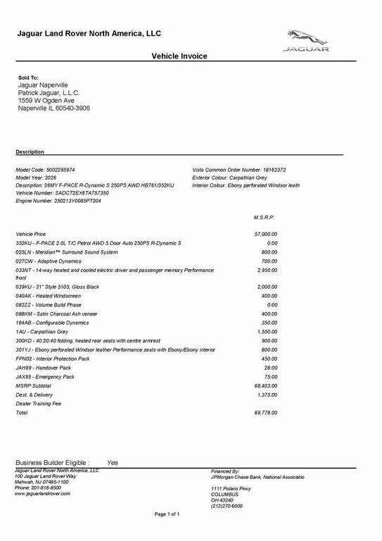 used 2026 Jaguar F-PACE car, priced at $55,895