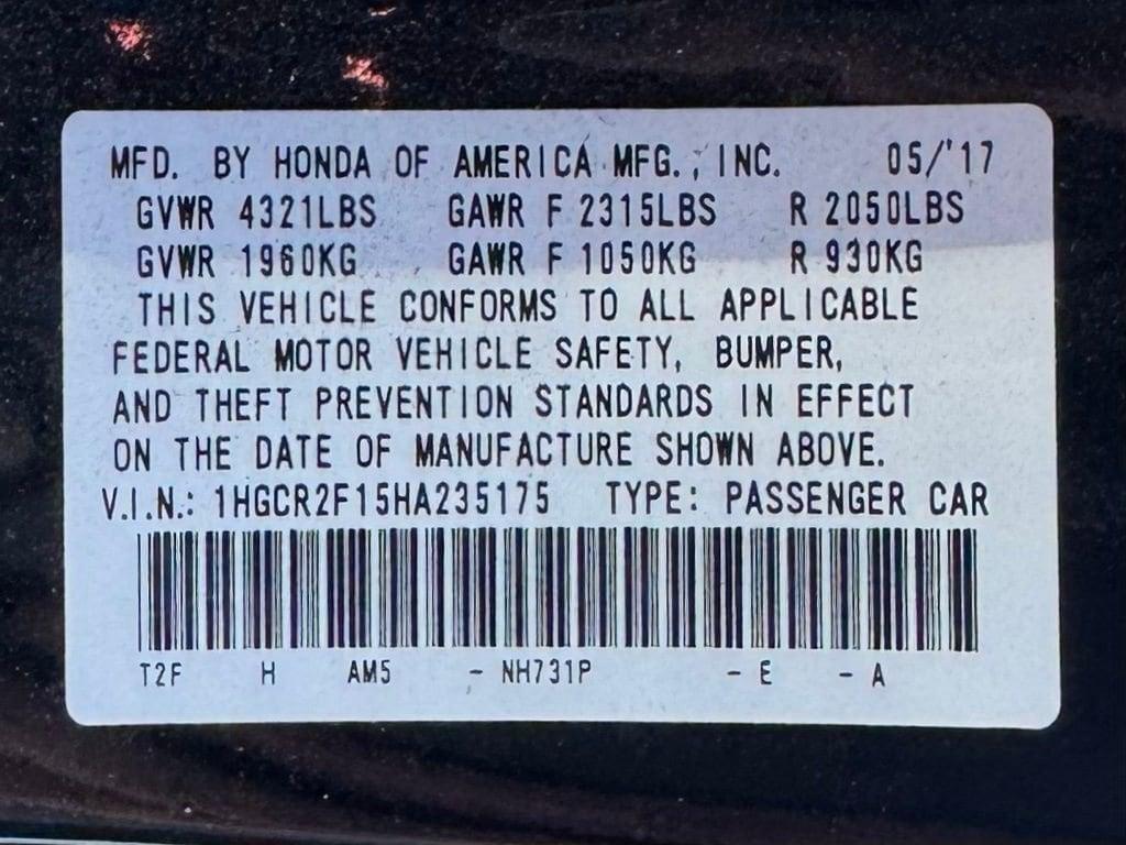 used 2017 Honda Accord car, priced at $11,588