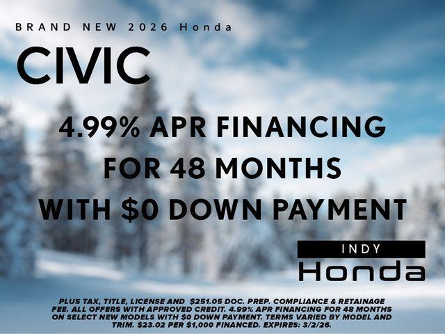 new 2026 Honda Civic car, priced at $28,217