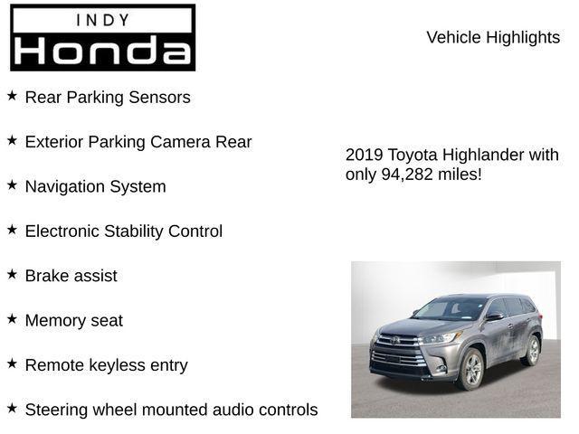 used 2019 Toyota Highlander car, priced at $24,571