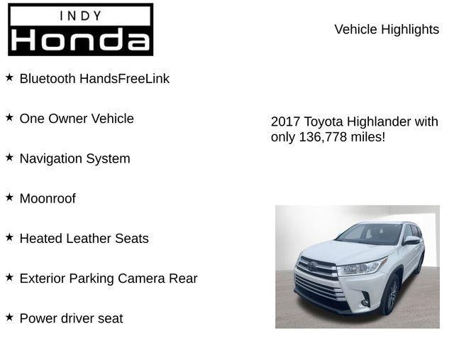 used 2017 Toyota Highlander car, priced at $18,999