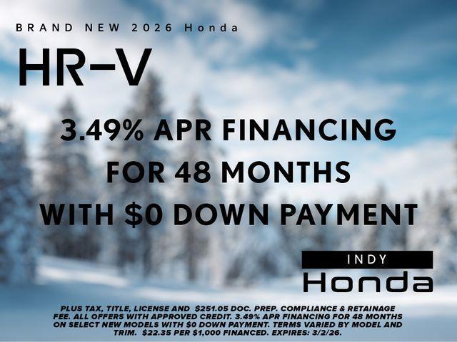 new 2026 Honda HR-V car, priced at $31,680