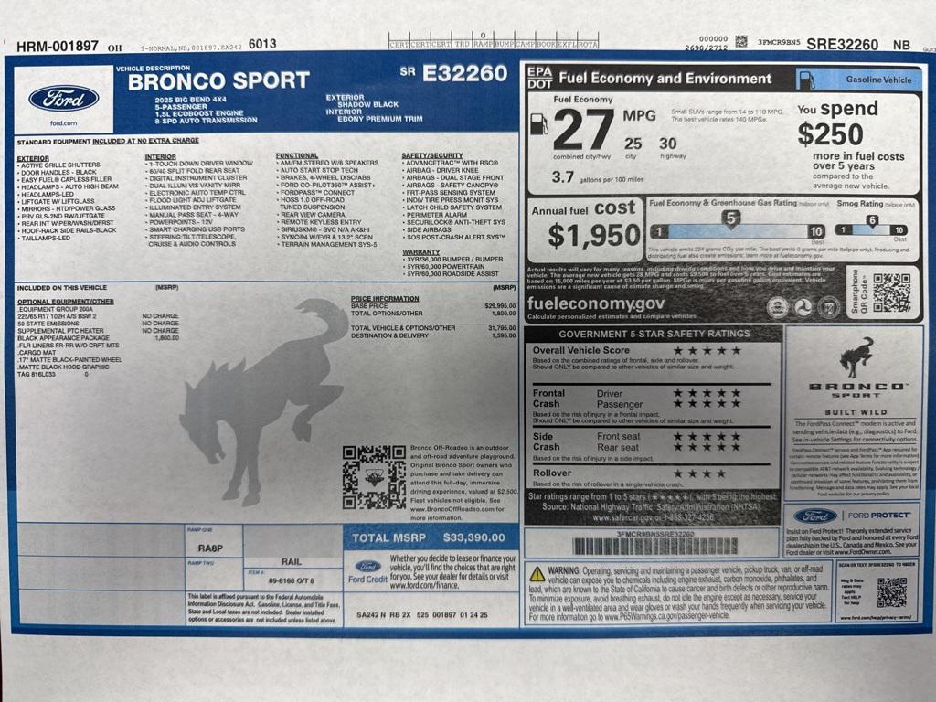 used 2025 Ford Bronco Sport car, priced at $28,000