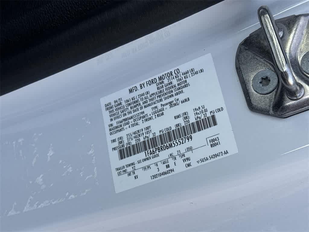 used 2021 Ford Mustang car, priced at $48,505