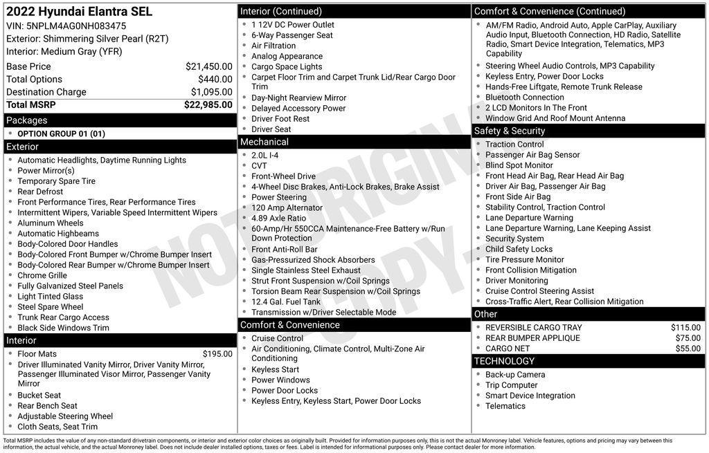 used 2022 Hyundai Elantra car, priced at $17,233