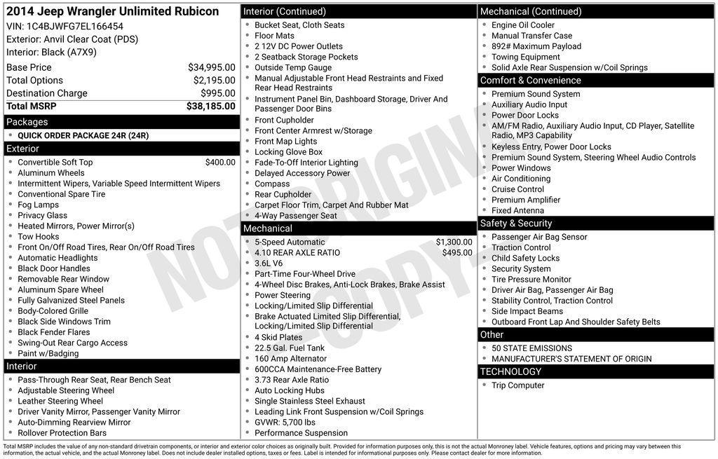 used 2014 Jeep Wrangler Unlimited car, priced at $19,495
