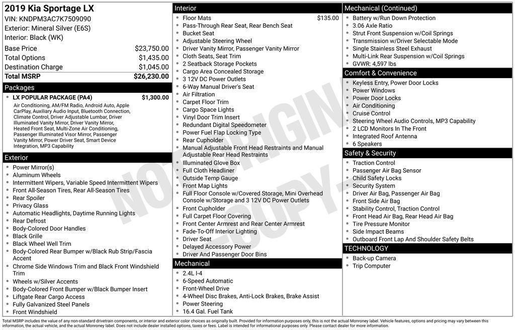 used 2019 Kia Sportage car, priced at $13,999