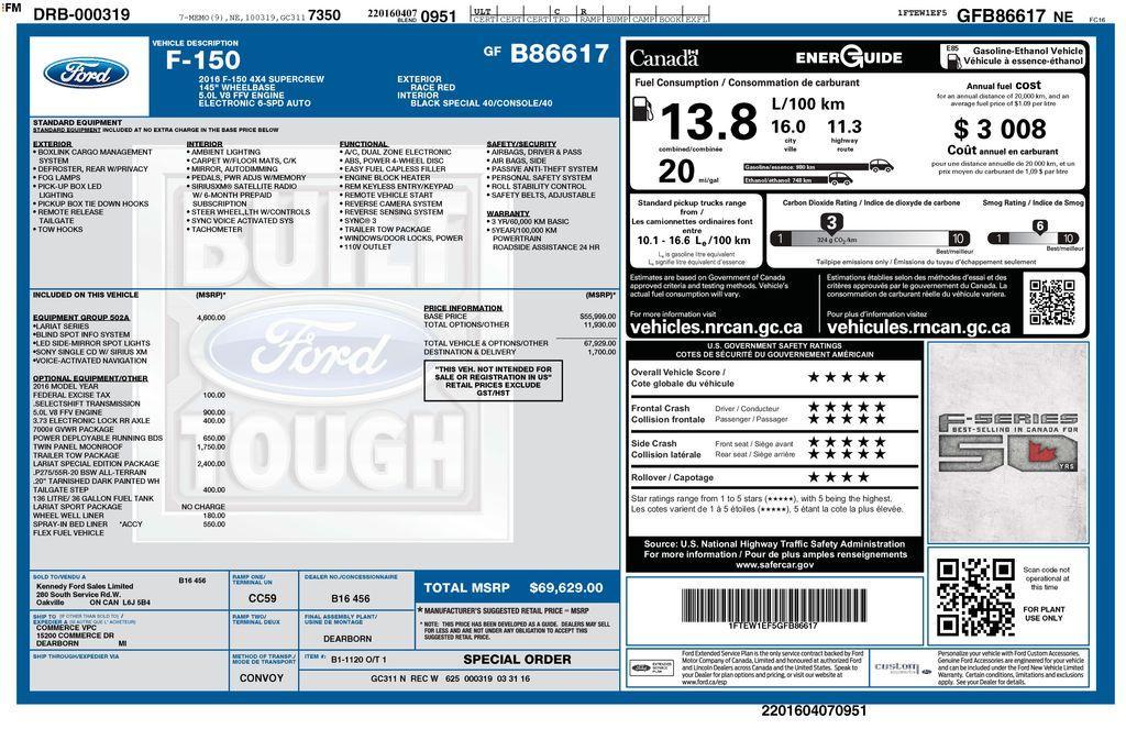 used 2016 Ford F-150 car, priced at $28,295