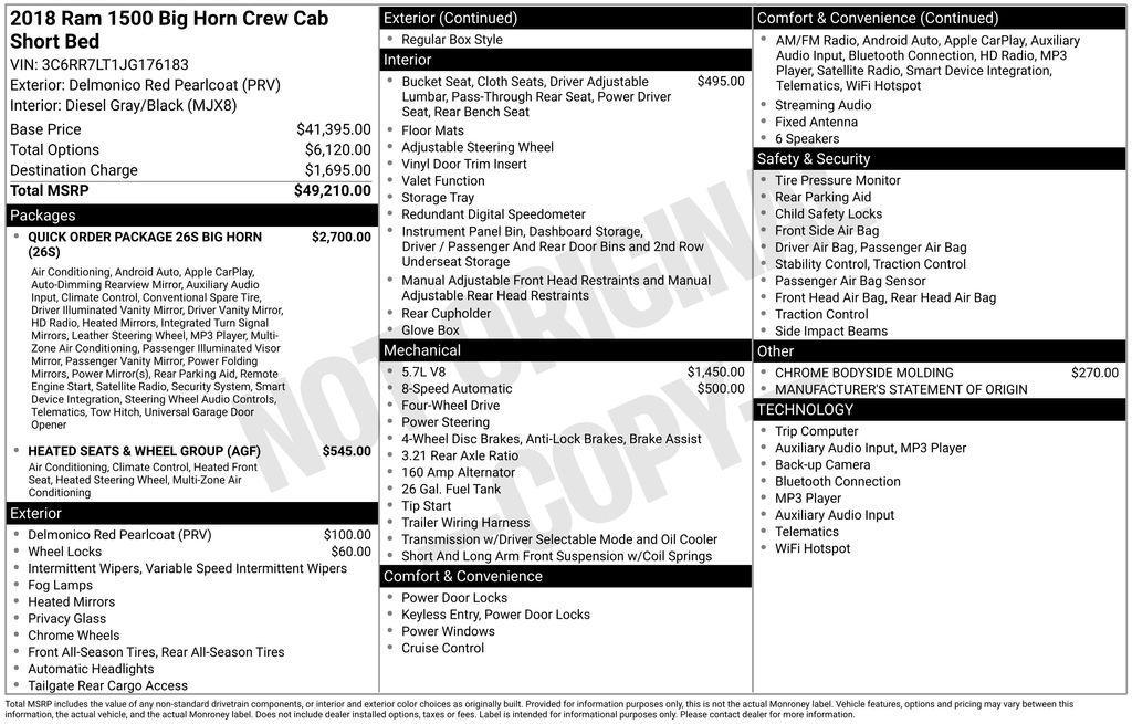 used 2018 Ram 1500 car, priced at $18,995