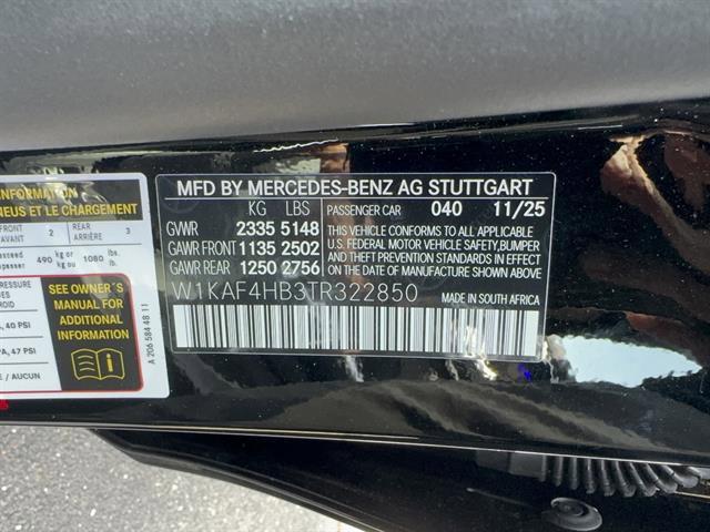 new 2026 Mercedes-Benz C-Class car, priced at $54,409