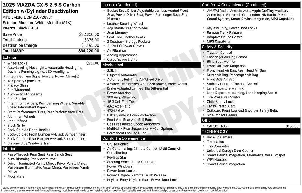 new 2025 Mazda CX-5 car, priced at $31,491