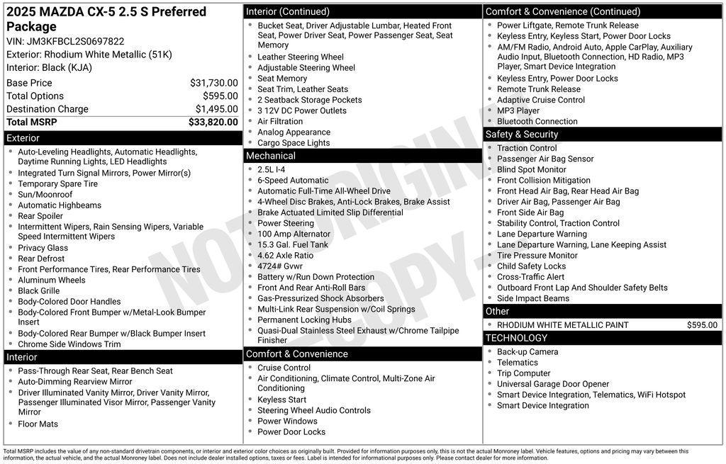 used 2025 Mazda CX-5 car, priced at $27,567