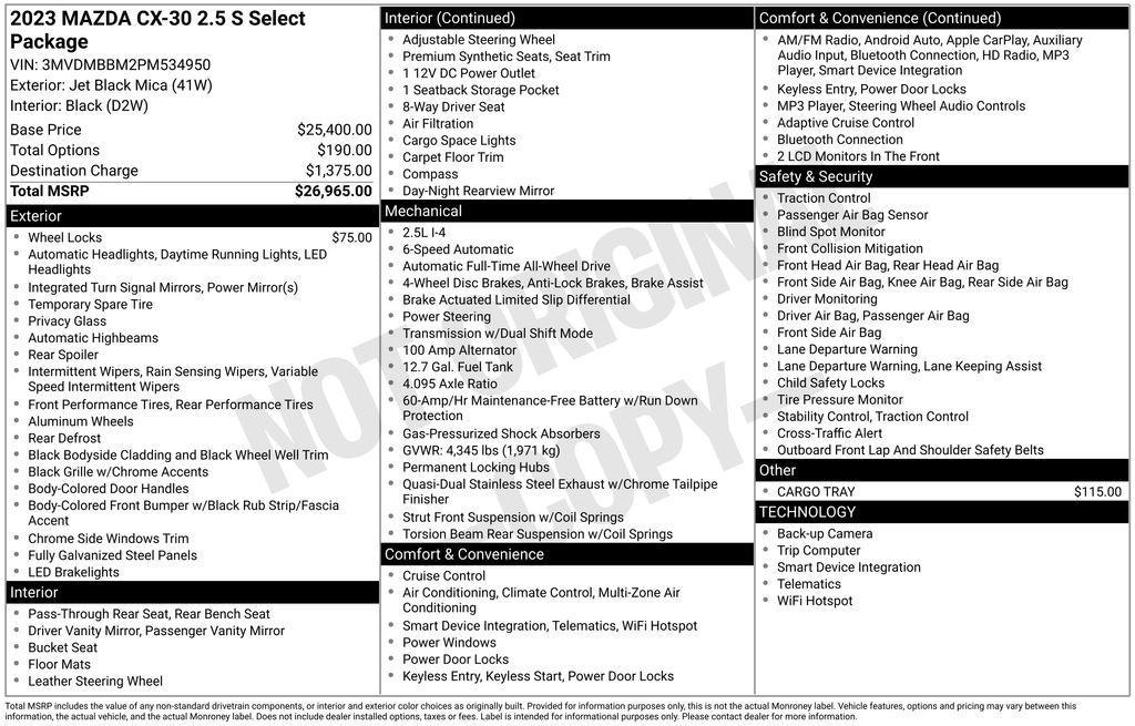 used 2023 Mazda CX-30 car, priced at $21,083