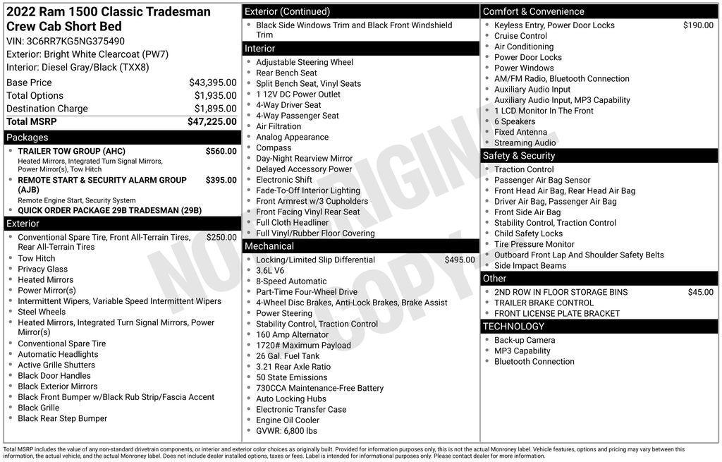 used 2022 Ram 1500 car, priced at $24,575