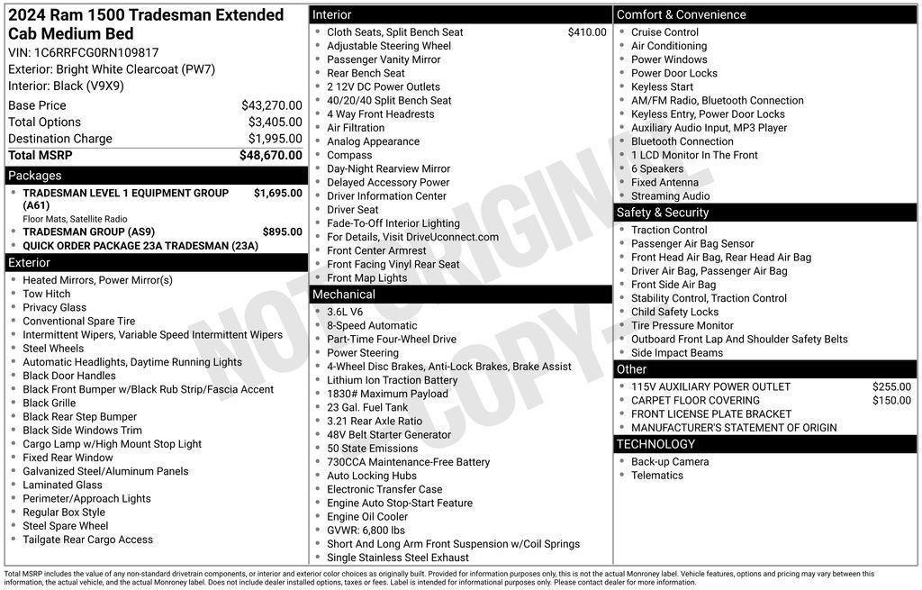 used 2024 Ram 1500 car, priced at $26,842