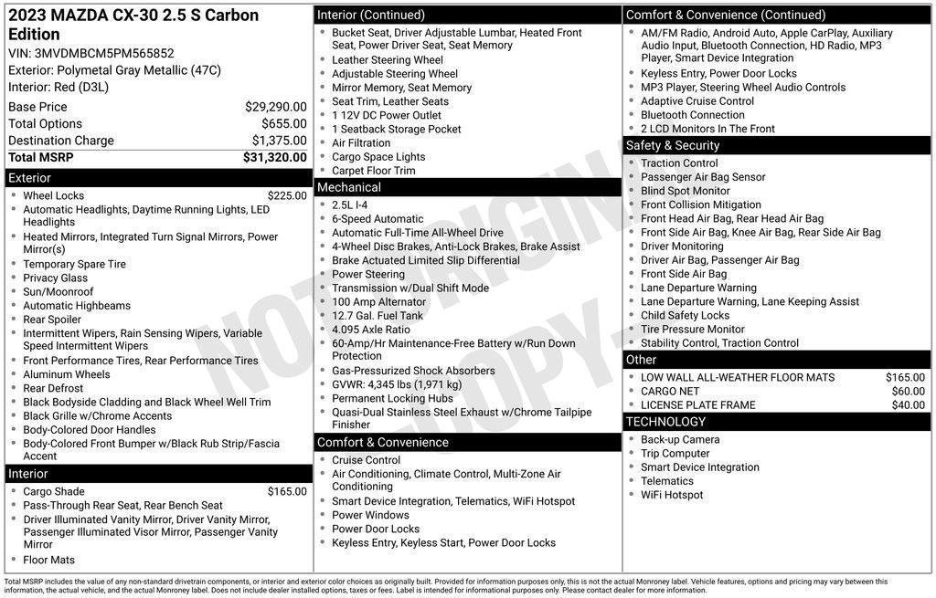 used 2023 Mazda CX-30 car, priced at $24,411