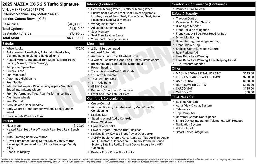 new 2025 Mazda CX-5 car, priced at $40,637