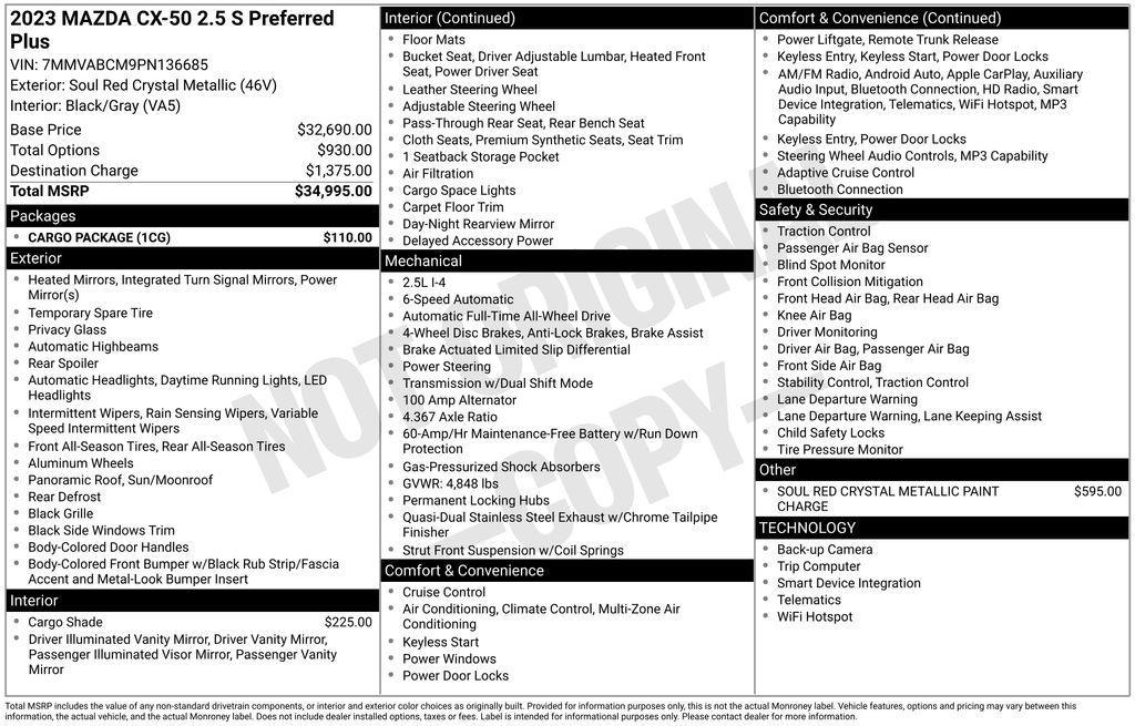 used 2023 Mazda CX-50 car, priced at $26,357