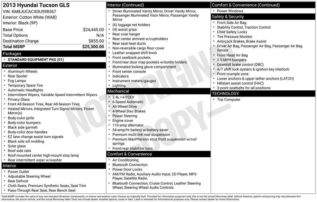 used 2013 Hyundai Tucson car, priced at $8,876