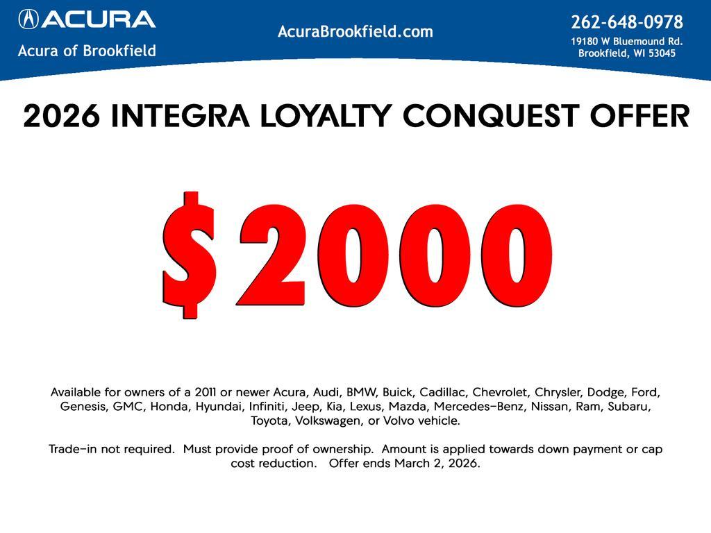 new 2026 Acura Integra car, priced at $40,995