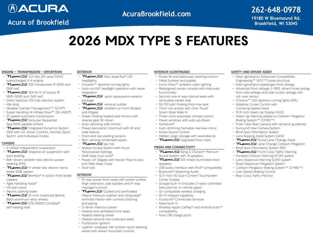 new 2026 Acura MDX car, priced at $77,800