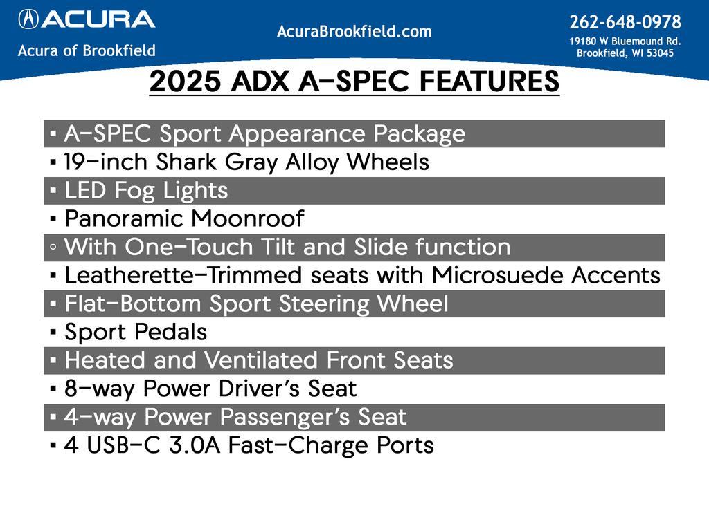 new 2025 Acura ADX car, priced at $41,350