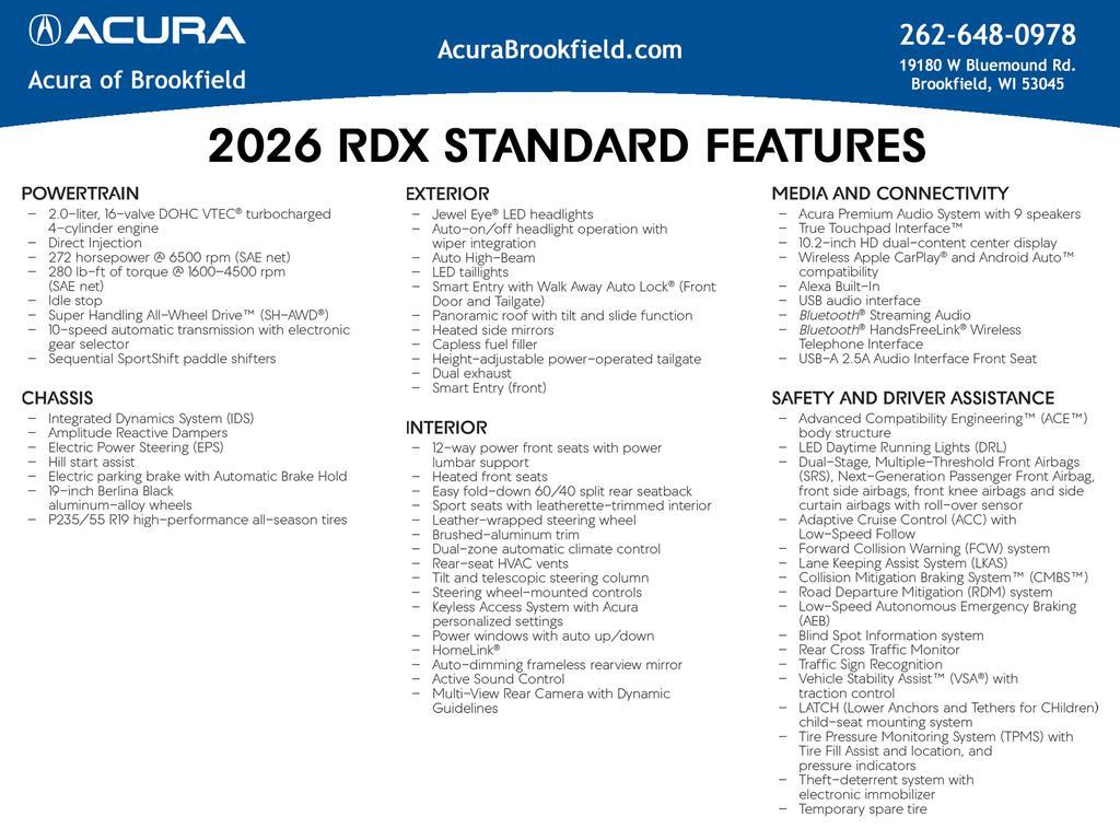 new 2026 Acura RDX car, priced at $56,200
