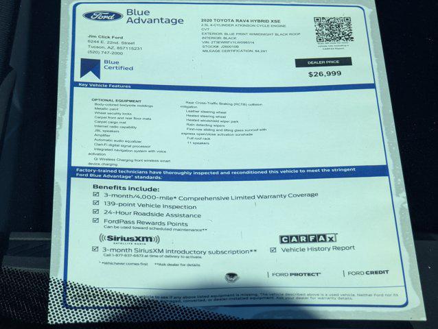 used 2020 Toyota RAV4 Hybrid car, priced at $25,699