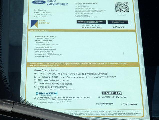 used 2025 Ford Maverick car, priced at $34,999