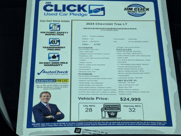 used 2024 Chevrolet Trax car, priced at $22,999