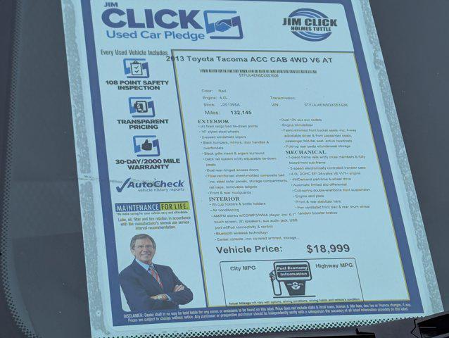 used 2013 Toyota Tacoma car, priced at $18,499