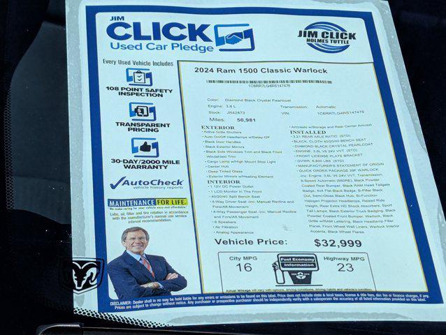 used 2024 Ram 1500 Classic car, priced at $32,699